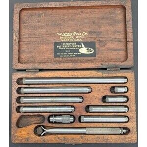 Vintage The Lufkin Rule Co. Micrometer Set in Original Wooden Case U.S.A READ!